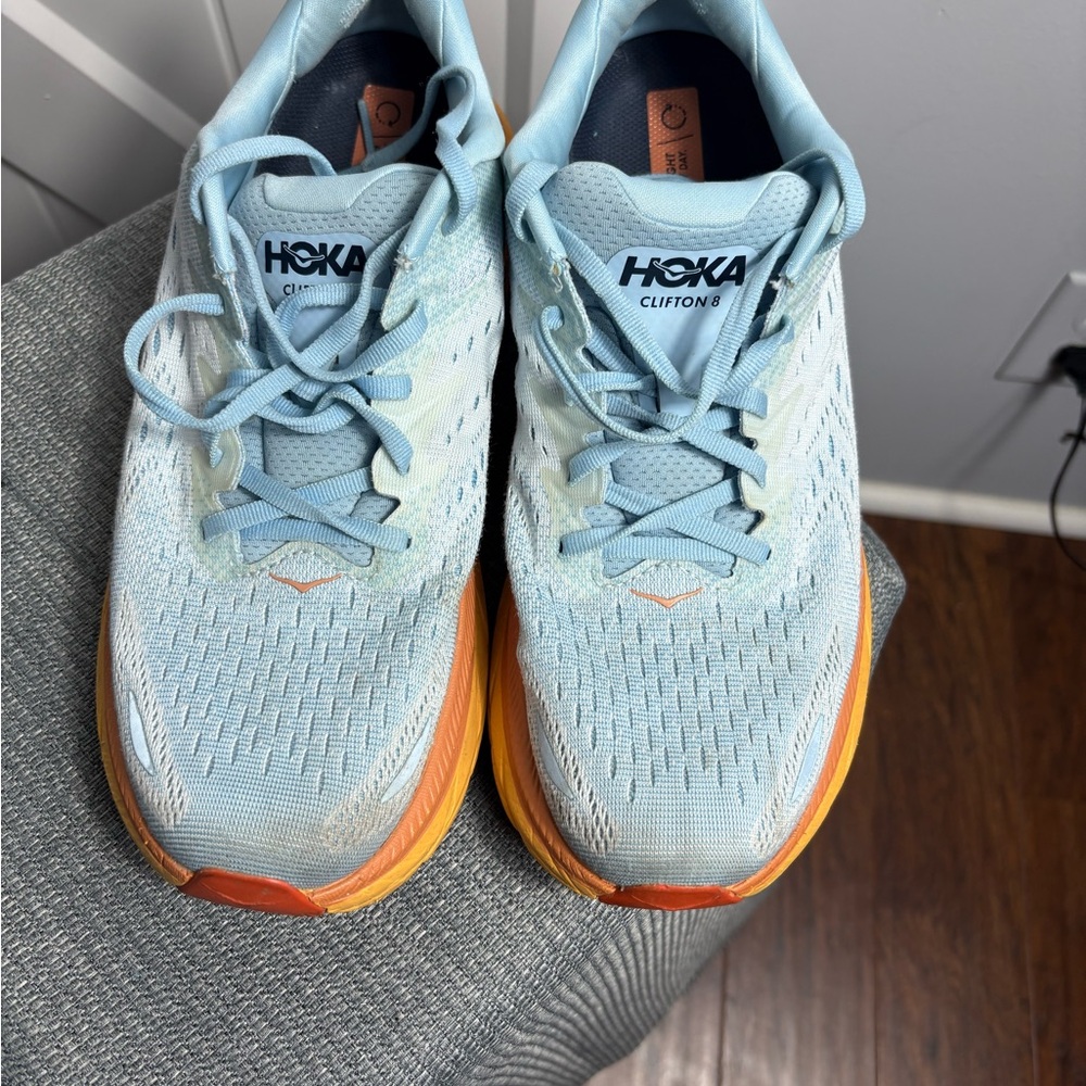 Hoka Clifton 8 Summer Song Ice Flow Tangerine Women’s  Running Shoes Size 11B